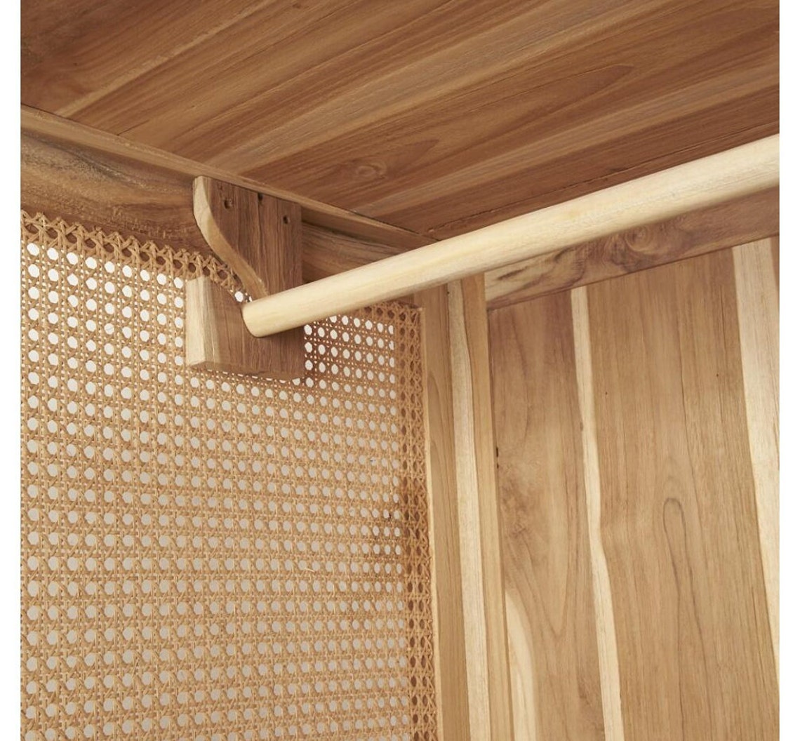 Rattan and Teak Wardrobe Cane Home Decor Wardrobe Cane Etsy