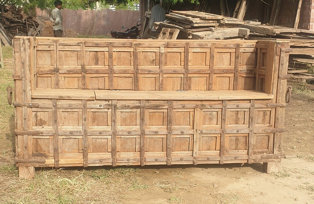 Solid Wood Vintage Hallway Bench With Store Trunk / Home Decor Etsy