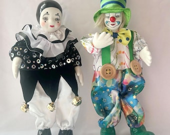 Porcelain Clown Doll,9 inch Hand Desktop Decorations