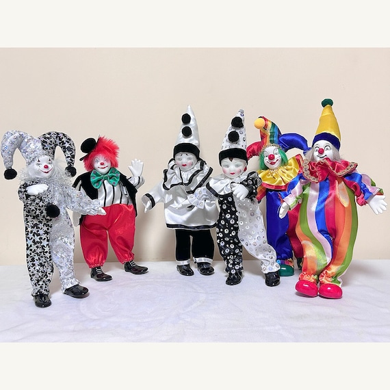 ヴィンテージ ピエロ 磁器人形、ピエロ コレクション おもちゃ