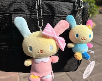 Cute Usahana Pink Bunny Plush Keychain,Rabbit Plushie Doll Keyring Charm,Backpack Accessories Pendant Gift For Women