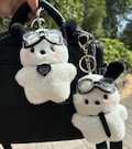 Sanrio Plush Keychain,Cute Cartoon Plushie Dog Doll Backpack Accessories,Keyring Charm Gift for Women