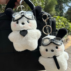 Sanrio Plush Keychain,Cute Cartoon Plushie Dog Doll Backpack Accessories,Keyring Charm Gift for Women