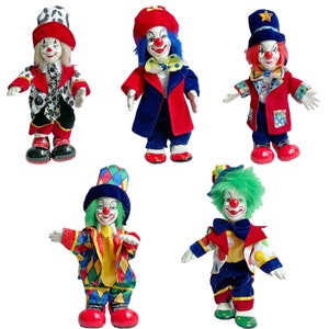 Circus Porcelain Standing Clown,Handmade Clown Doll,Home Desktop Decoration Ornaments