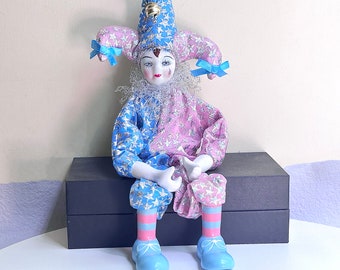 Vintage Clown Porcelain Doll,Home Desktop Decoration 0rnaments