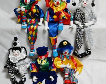 Cute Desktop Doll Decorations,Beautiful Porcelain Clown Toys Birthday Gift For Her ,Hand Painted Face