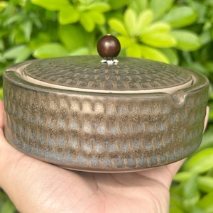 Vintage Ceramic Ashtray With Lid,Living Room Office Ashtray,Birthday Gift For Him