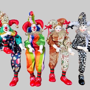 15 Inch Vintage Doll Desktop Decorations, Cute Clown Porcelain Dolls