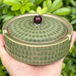 Ceramic Ashtray With Lid,Living Room Office Ashtray,Birthday Gift For Him