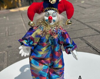 Vintage Clown Ceramic Doll,home Desktop Doll Ornaments Gift for