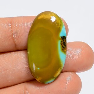 Pietra preziosa cabochon ovale naturale di turchese tibetano per la creazione di gioielli, 19 carati, 31 x 16 x 5 mm (pietra come da foto).