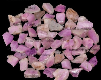 Pink Kunzite Crystal Chunks: Raw Gemstone for Jewelry Making (10-30mm)