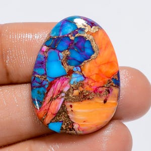Cabujón de turquesa natural en forma de huevo, piedra preciosa suelta para hacer joyas, 26 ct., 27 x 20 x 3 mm (piedra como en la imagen)