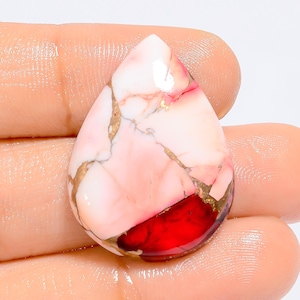 Red Buffalo Türkis Cabochon Birnenform Cabochon Lose Edelstein für die Herstellung von Schmuck 25 Ct 30X21X5 mm (Stein als Abbildung
