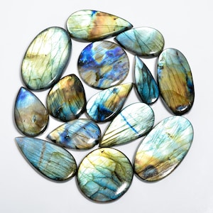 Cabujón de labradorita natural / Lote al por mayor de piedras preciosas de labradorita / Cristal de labradorita de fuego múltiple / Piedra natal / Fabricación de joyas / Regalo