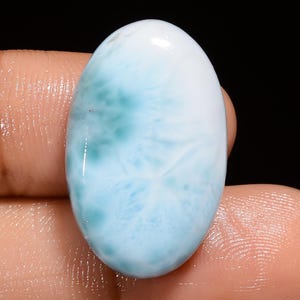 Natürlicher Larimar Oval Form Cabochon Lose Edelstein Pektolith Edelstein für die Herstellung von Schmuck 27 Ct. 25X16X7 mm (Stein wie Abbildung)