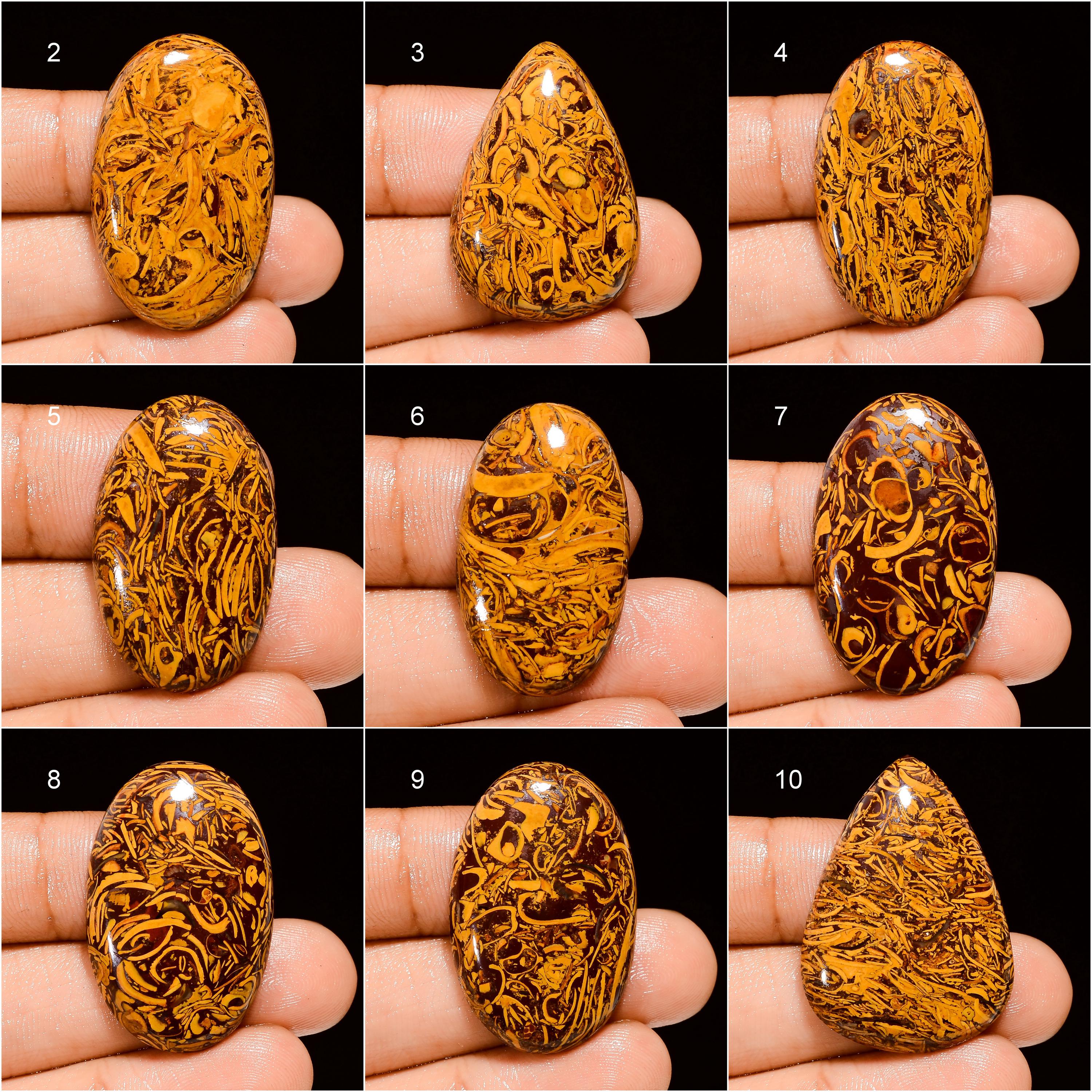 Natural Mariam Jasper Cabochon: Polished Calligraphy Stone - Etsy