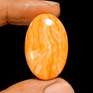 Cabochon ovale turquoise orange, pierre précieuse en vrac pour la fabrication de bijoux, 24 carats 29 x 19 x 5 mm (pierre comme sur la photo)