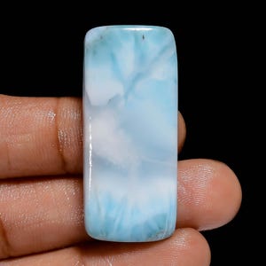Natuurlijke larimar losse cabachon met stralende vorm voor het maken van sieraden 53 kt. 40 x 18 x 6 mm (steen als foto)