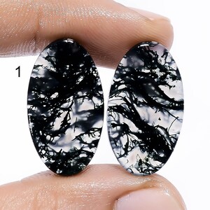 Natürliche Moosachat Paar Cabochon Grüne Moosachat Paar Kristall Flache Rückseite Edelstein Cabochon Mehrere Auswahlmöglichkeiten für die Herstellung von Ohrringen