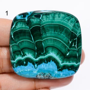 Natürlicher Chrysokoll Malachit Edelstein Grüner Himmel Malachit Chrysokoll Stein Cabochon loser Edelstein für die Herstellung von Schmuck (Cab als Bild