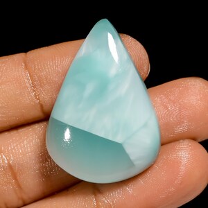 Emimorfite naturale a forma di pera, pietra preziosa sciolta cabochon per la creazione di gioielli, 45 carati, 32 x 23 x 8 mm (pietra come da foto).