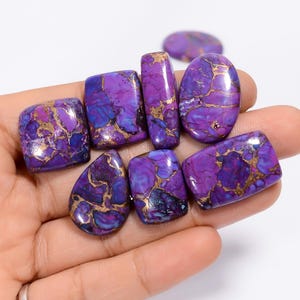 Natürliche Lila Kupfer Türkis Mix Form Cabochon Edelstein 10 Stück Lot für die Herstellung von Schmuck Gewicht 110 Karat Größe 18X18 23X15 mm