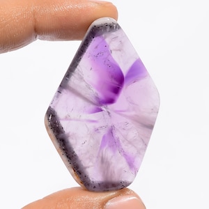 Natürliche Amethystscheibe, beidseitig polierte Trapiche Amethyst-Kristallscheibe Größe 49X31X6mm Gewicht 73 Ct, Stern-Amethyst-Platten-Edelstein