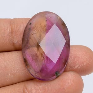 Ametrina natural ovalada, piedra preciosa suelta facetada de corte rosa para joyería, 32 quilates, 29 x 19 x 5 mm (piedra como en la imagen)
