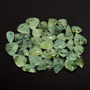 Cabochon de préhnite naturelle en vrac de 33 pcs de pierres précieuses en vrac pour la fabrication de bijoux de 432 carats 13 x 13 24 x 10 mm (prehnite comme photo