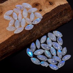 50 stuks natuurlijke regenboog maansteen marquise vorm cabochon edelsteen 19-23 mm Veel voor het maken van sieraden (steen als foto)