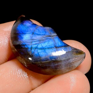 Labradorita natural en forma de cabujón, piedra preciosa suelta para joyería, 25 ct., 25 x 14 x 6 mm (piedra como en la imagen)