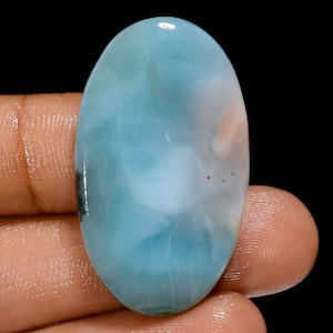 Natuurlijke larimar edelsteen ovale vorm larimar kristal hemel pectolietsteen 36 x 21 x 5 mm 45 karaat larimarsteen
