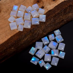 40 stuks natuurlijke regenboogmaansteen cabochon edelsteen 9-14 mm Veel voor het maken van sieraden (steen als foto)