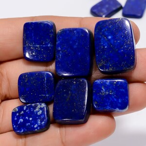 Natürliche Lapislazuli Edelstein Lot 10 Stück Lot 12X12 20X18 mm Größe Kissenform Lapis Lazuli Cabochon Lot Blau Stein Lot (Steine wie Bild
