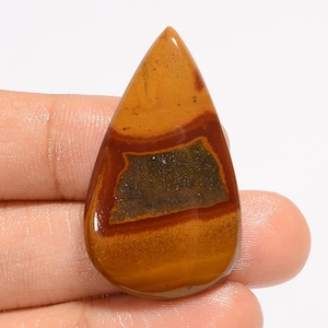 Cabochon di diaspro del deserto naturale / Pietra preziosa di diaspro sciolta / Pietra di diaspro del tramonto del deserto / Forma a pera Peso 43 carati Dimensioni 37X21X6 mm