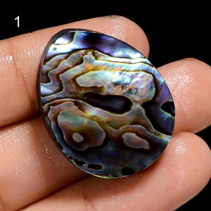 Natuurlijke abalone schelp cabochon, abalone schelp edelsteen, kleur schelp edelsteen, maat 32 x 15 x 7 mm, gewicht 30 karaat, steen sieraden maken
