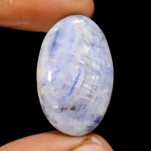 Natürlicher blauer Kyanit Edelstein Kyanit Cabochon Oval Form Blauer Kyanit Stein 29X18X5 mm 28 Karat Oval Form Stein (Blauer Kyanit wie abgebildet