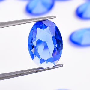 Cristaux de verre taillé tanzanite de forme ovale, strass, fabrication de bijoux, taille 10 x 14 mm (pierre comme sur l'image)