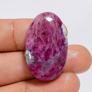 Cabochon de rubis naturel, cristal de rubis rose, pierre précieuse de rubis en vrac, pierre de rubis polie des deux côtés, forme ovale 30 x 19 x 7 mm (comme sur la photo)