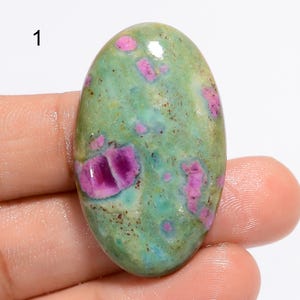 Cabochon rubis fuchsite naturel, pierre précieuse rubis fuchsite en vrac, pierre pour fabrication de bijoux, cadeau pour elle