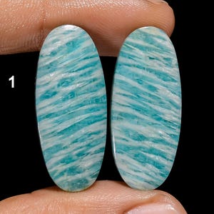 Paire de pierres précieuses en amazonite naturelle, paire de cabochons en amazonite en forme de mélange, paire de cristaux d'amazonite, paire de boucles d'oreilles assorties pour la fabrication de bijoux