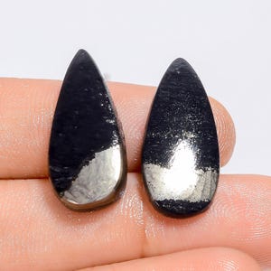 Paire de pierres précieuses en vrac en forme de poire en or Apache naturel, 22 carats 23 x 10 x 2 mm (la paire comme sur la photo)