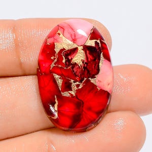 Cabochon ovale di turchese Red Buffalo, pietra preziosa sfusa per la creazione di gioielli, 25 carati, 28 x 20 x 5 mm (pietra come da immagine).