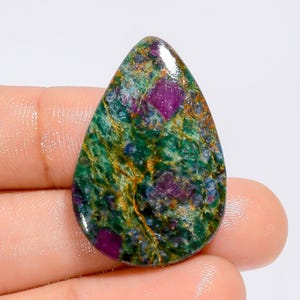 Natürliche Rubin Fuchsit Birne Form Cabochon Lose Edelstein für die Herstellung von Schmuck 34 Ct. 31X21X4 mm (Stein wie abgebildet