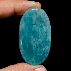 Cabujón ovalado de amazonita natural, piedra preciosa suelta para hacer joyas, peso 81 quilates, tamaño 51 x 28 x 5 mm