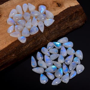 100 stuks natuurlijke regenboog maansteen druppelvorm cabochon edelsteen 12-22 mm Veel voor het maken van sieraden (steen als foto)