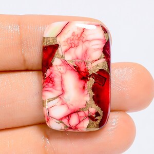 Cabujón de turquesa de búfalo rojo, forma radiante, piedra preciosa para hacer joyas, 29 ct., 29 x 18 x 5 mm (piedra como en la imagen)