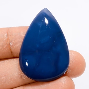 Opale blu naturale Owyhee a forma di pera, pietra preziosa sciolta, cabochon, per la creazione di gioielli, peso 35 carati, dimensioni 35X24X6 mm