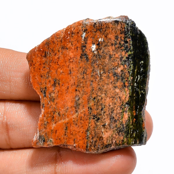 Quality 100% Natural Unakite Fancy Shape Igneous Rock Slice Loose Gemstone For jewelry making and lapidary work 44X38X6 mm 105 Ct.